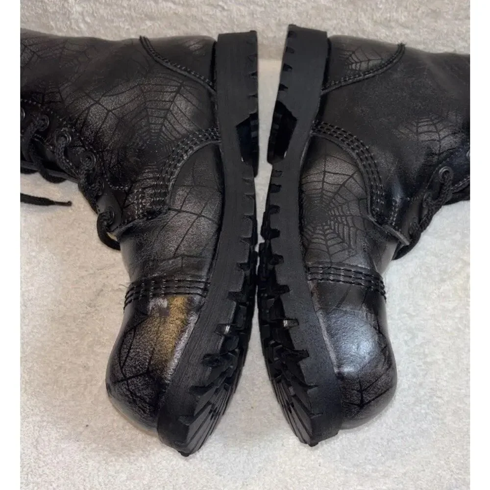 Underground Spider WebCommando Leather Boot-Steel Cap Men Size 8.5